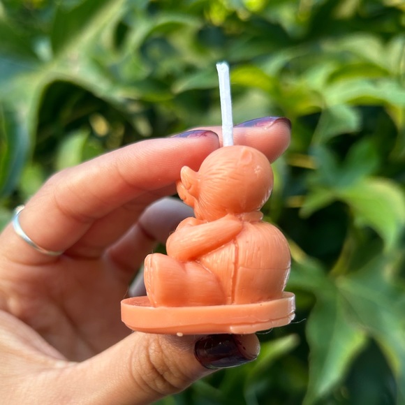 Smol teddy bear sweetheart candle, small candle - Picture 3 of 6